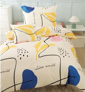 Žuta 3-dijelna posteljina za krevet za jednu osobu od mikrosatena 140x200 cm Sophia – My House