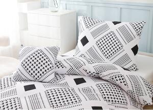 Crno-bijela 3-dijelna posteljina za krevet za jednu osobu od mikrosatena 140x200 cm Roberto – My House