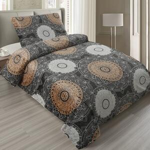Crno-siva posteljina za krevet za jednu osobu od mikropliša 140x200 cm – My House