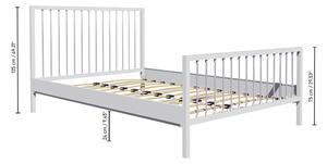 Bijeli metalni krevet s podnicom 120x200 cm Breeze – Kalune Design