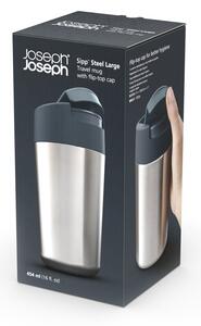 Tamno plava/u sjajno srebrnoj boji putna šalica 450 ml Sipp – Joseph Joseph