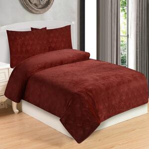 Bordo posteljina za krevet za jednu osobu od mikropliša 140x200 cm – My House