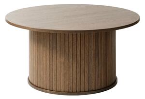 Smeđi okrugli stolić u dekoru hrasta ø 90 cm Nola - Unique Furniture