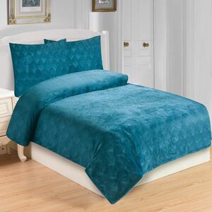 Tirkizna posteljina za krevet za jednu osobu od mikropliša 140x200 cm – My House