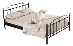 Crni metalni bračni krevet s podnicom 140x200 cm Hatkus – Kalune Design