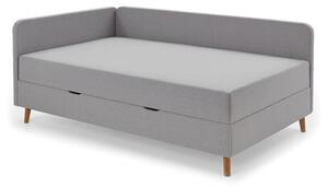 Svijetlo sivi tapecirani krevet s prostorom za pohranu 120x200 cm Cabana – Meise Möbel