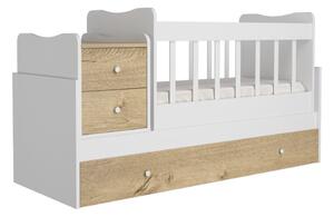 Bijeli/u prirodnoj boji dječji krevet s prostorom za odlaganje 60x120 cm Sansa – Kalune Design