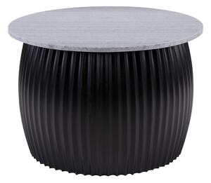 Crni okrugao stolić za kavu s pločom stola u mramornom dekoru ø 52 cm Luscious – Leitmotiv