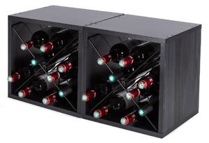 Crni držač za boce vina broj boca 12 kom – Compactor