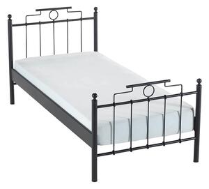 Crni metalni krevet s podnicom 90x200 cm Hatkus – Kalune Design