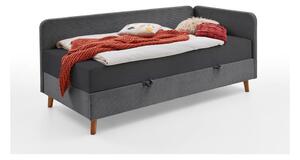 Tamno sivi tapecirani krevet s prostorom za odlaganje 90x200 cm Cabana – Meise Möbel