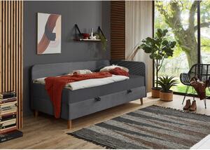 Tamno sivi tapecirani krevet s prostorom za odlaganje 90x200 cm Cabana – Meise Möbel