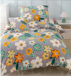 Narančasto-siva 3-dijelna posteljina za krevet za jednu osobu od mikrosatena 140x200 cm Grace – My House