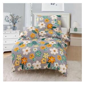Narančasto-siva 3-dijelna posteljina za krevet za jednu osobu od mikrosatena 140x200 cm Grace – My House