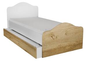 Bijeli/u prirodnoj boji krevet s prostorom za pohranu 90x190 cm Kanguru – Kalune Design