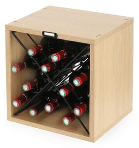 Držač za boce vina u dekoru bukve u prirodnoj boji broj boca 12 kom – Compactor
