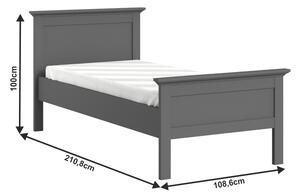 Zondo Jednostruki krevet 90 cm Phung (siva). 1016751
