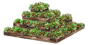 ATMOWOOD Kutna 4-katna drvena gredica za cvijećet 120 x 120 x 40 cm - pougljena