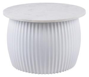 Bijeli okrugao stolić za kavu s pločom stola u mramornom dekoru ø 52 cm Luscious – Leitmotiv