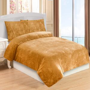 Oker žuta posteljina za krevet za jednu osobu od mikropliša 140x200 cm – My House