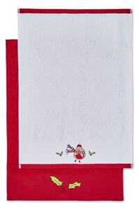 Crveni-bijeli pamučni ručnici u setu 2 kom 40x60 cm Christmas Tree – Catherine Lansfield
