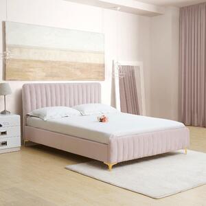 Zondo Bračni krevet 160 cm Karilla (ružičasta) (s podnicom). 1017201