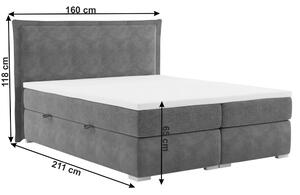 Zondo Bračni krevet Boxspring 160 cm Mosella (s madracima). 1017264