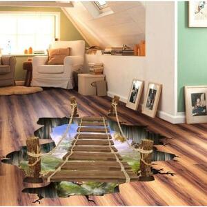 3D Wall sticker Drveni most 3 dimenzije 90x60cm