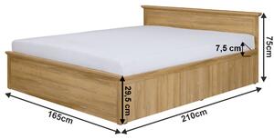 Zondo Bračni krevet 160 cm Leoras MZ21 (s podnicom) (hrast grand). 1017342