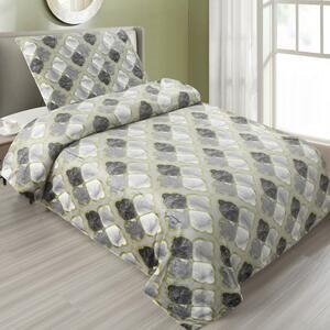 Zeleno-siva posteljina za krevet za jednu osobu od mikropliša 140x200 cm – My House