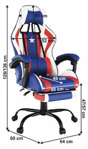 Zondo Uredska fotelja Casie (plava + červena). 1034266