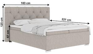 Zondo Bračni krevet Boxspring 160 cm Morrea (sivosmeđa) (s madracem). 1033967