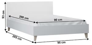 Zondo Jednostruki krevet 90 cm Famira (bijela ). 1034032
