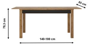 Zondo Blagovaonski stol Lacetta HAVT02 (hrast lefkas s tamni + crna) (za 6 do 8 osoba). 1034154