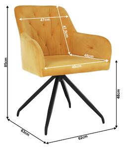 Zondo Dizajnerska okretna fotelja Vavien (boja senfa). 1021252