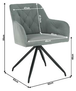 Zondo Dizajnerska okretna fotelja Vavien (siva). 1021254