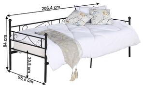 Zondo Jednostruki krevet 90 cm Rossa (s podnicom) (crna). 1021276