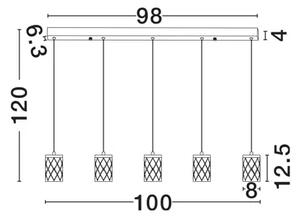 PHOS LED VISILICA ZLATNA 28W IP20 3000K TRIAK PRIGUŠLJIVA NL9190202