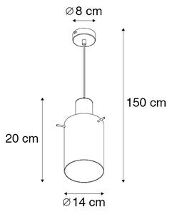 Pametna viseća svjetiljka od mesinga sa dimnim staklom uključujući WiFi A60 - Vidra