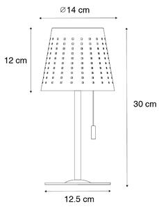 Vanjska stolna svjetiljka zelena uklj. LED 3-stupanjska prigušiva punjiva i solarna - Ferre