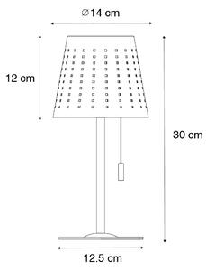Vanjska stolna svjetiljka bijela uklj. LED 3-stupanjska prigušiva punjiva i solarna - Ferre