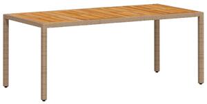 VidaXL Vrtni stol bež 190 x 90 x 75 cm poliratan i bagremovo drvo