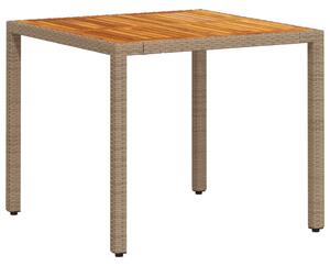 VidaXL Vrtni stol bež 90 x 90 x 75 cm od poliratana i bagremovog drva