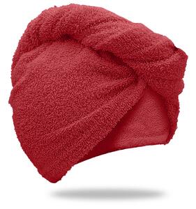 Turban za kosu od frotira koji se brzo suši crveni