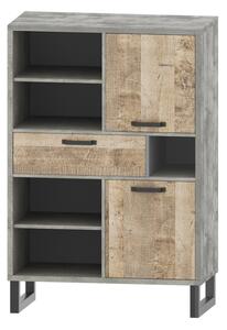 Zondo.hr Regal Bennie 2D1S (siva + pješčani hrast). 1052754
