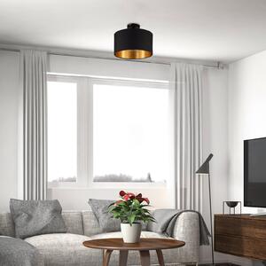 B.K. Licht Kari stropna svjetiljka, crno/zlatna, tekstil, E27, prigušiva, Crno, Dnevni boravak/blagovaonica, Tkanina / tekstil