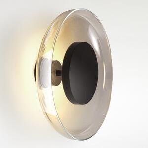 MARSET Aura LED zidna svjetiljka, Ø 25 cm, dimno siva, prigušiva, Sivo, Dnevni boravak/blagovaonica, Staklo