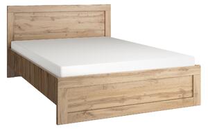 Zondo Bračni krevet 140 cm Mirella (hrast wotan) (s podnicom). 1053073