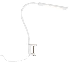 Stolna lampa na stezaljku bijela uklj. LED s prigušivačem na dodir - Lionard