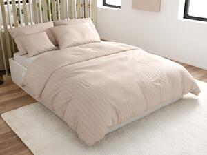 Hotelska posteljina od mikrovlakana JASMINE šampanj - pruga 2 cm, hotelski džep Dimenzije posteljine: 70 x 90 cm | 140 x 200 cm